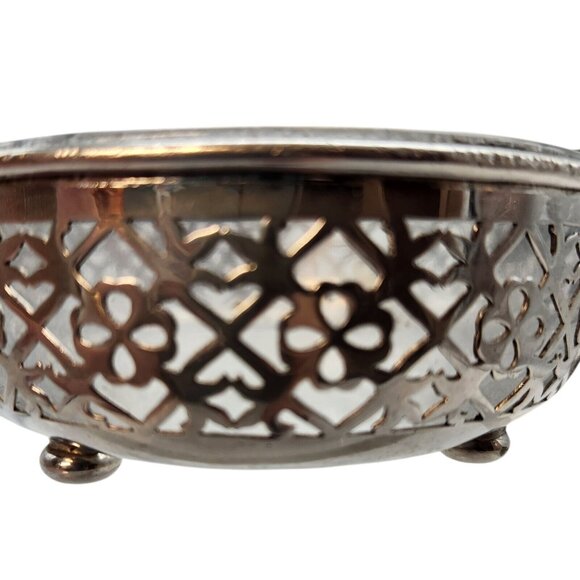 Vintage E&JB Ashtray Silver Plate Basket with Glass Bowl Insert READ - Picture 7 of 12